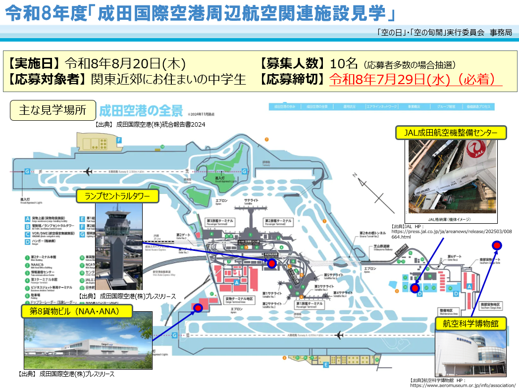 令和8年度「成田空港周辺航空関連施設見学」の概要